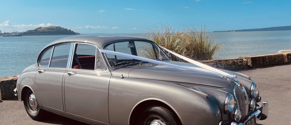 Vintage Jaguar Wedding Car on Waiheke Island | Logo | Waiheke.co.nz
